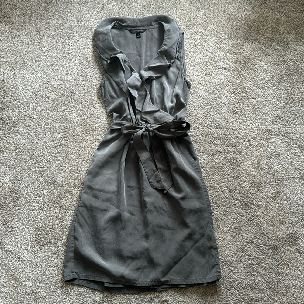 Banana Republic Grey Ruffle wrap dress